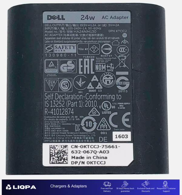 Lot of 10 Dell OEM 24W AC Adapters (KTCCJ) | For Venue 7, 8, 11 Pro Tablets with Power Cables - Image 2
