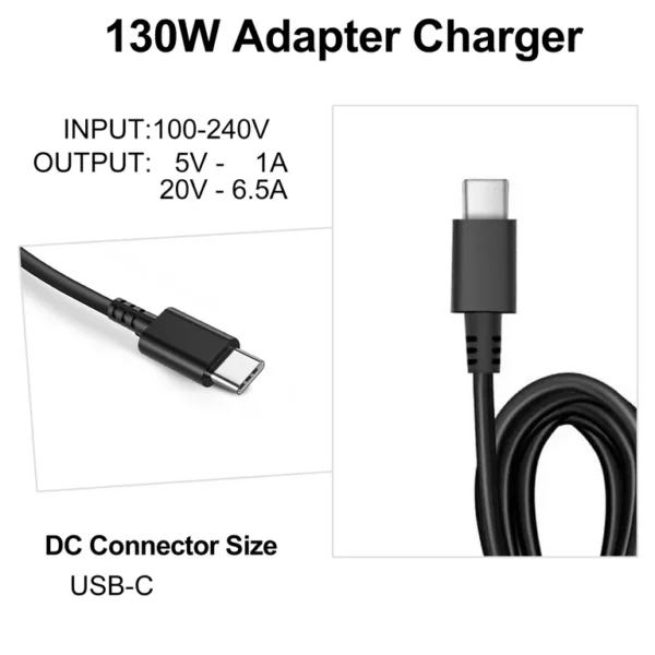 Dell 65W USB-C AC Adapter for Dell Latitude – Models 0M1WCF / 002YK0F / 0JYJNW / 0K5MD6 - Image 3