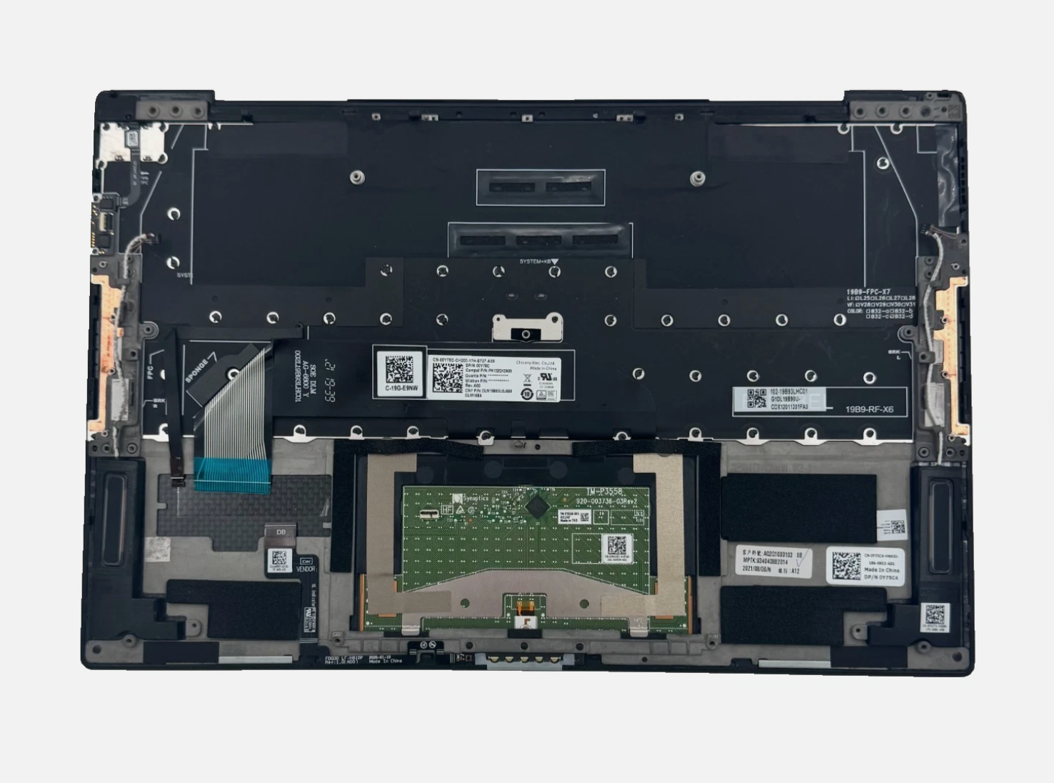 1YN9Y Dell XPS 9310 Palmrest Touchpad Backlit Spanish Keyboard K4N59 W9 - Image 2