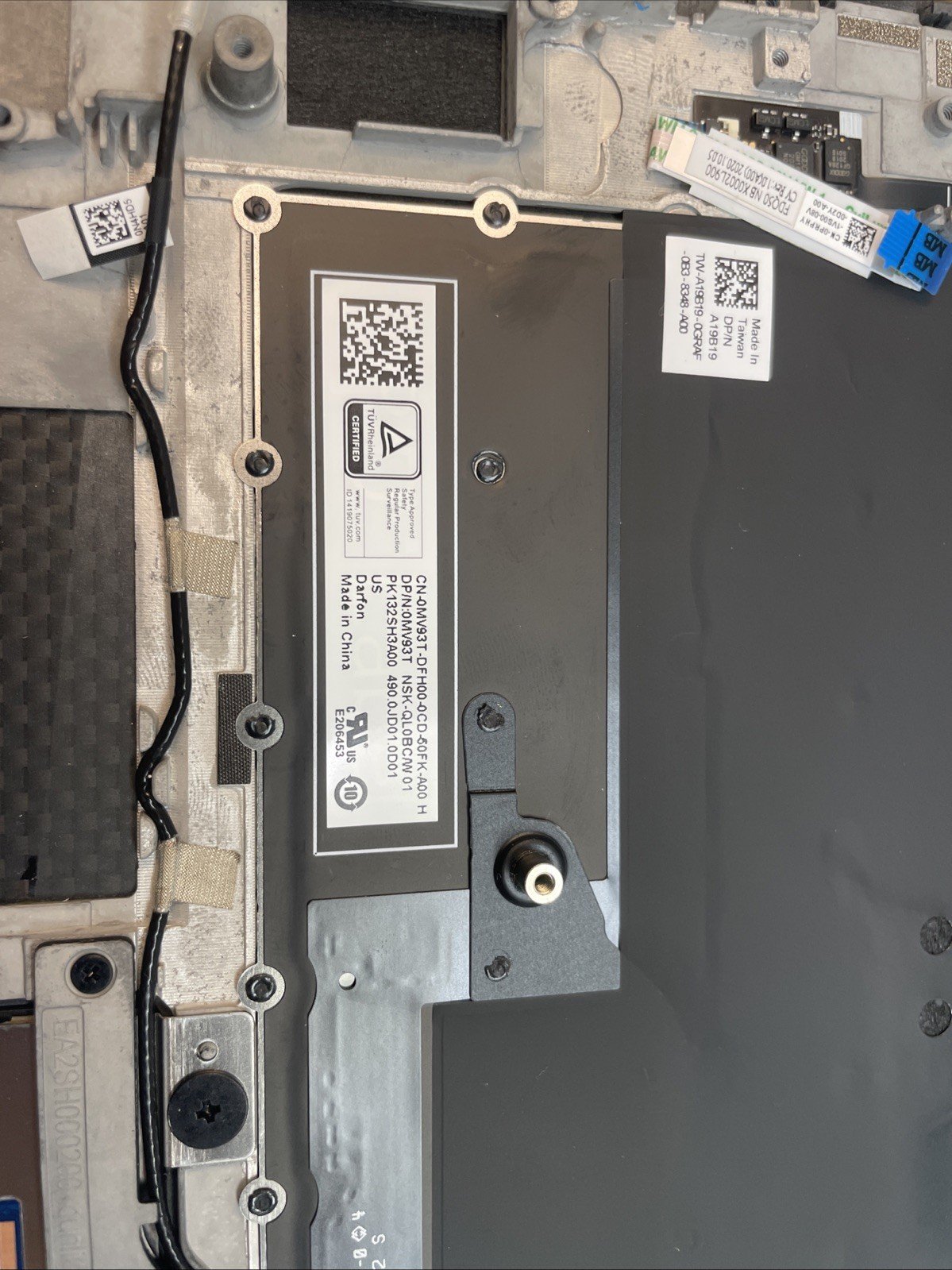 24K6R Dell XPS 9500 Touchpad Palmrest Laptop Keyboard DKFWH 24K6R W9 - Image 4