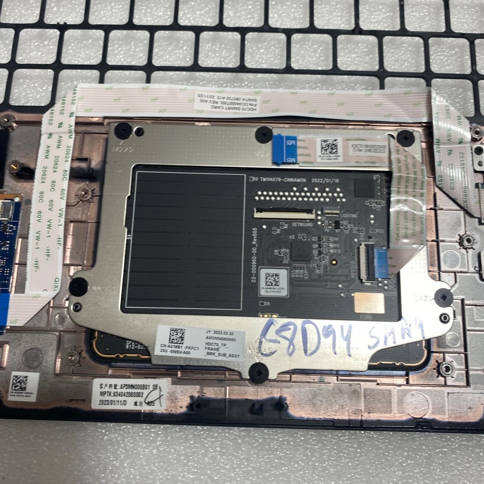 C8D9Y Dell Precision 17 7770 7780 Touchpad Palmrest W SC Y40CN W10 - Image 2