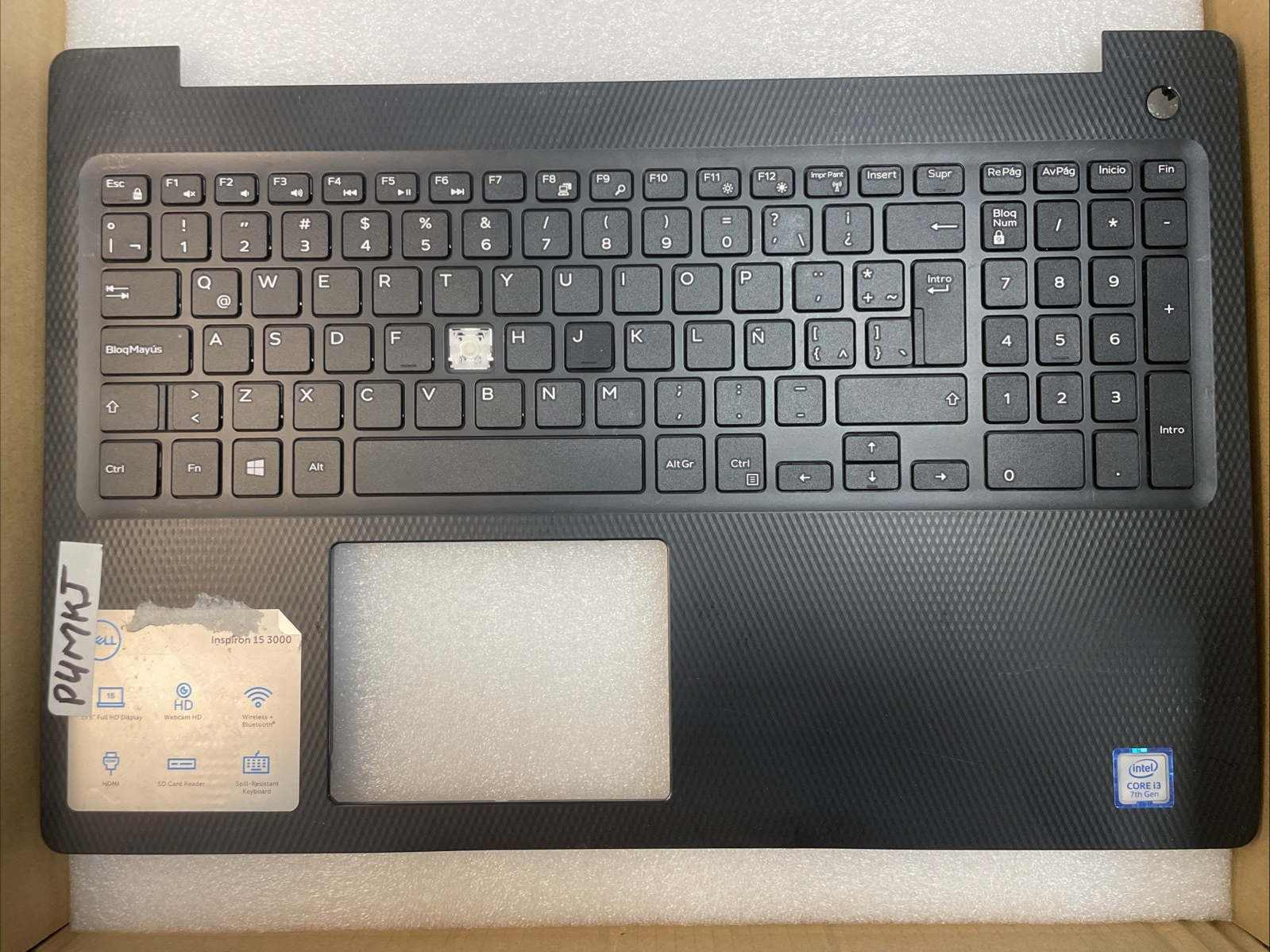 Dell Inspiron 15 3583 Palmrest Backlit Keyboard Upper Case 0P4MKJ- Parts Only