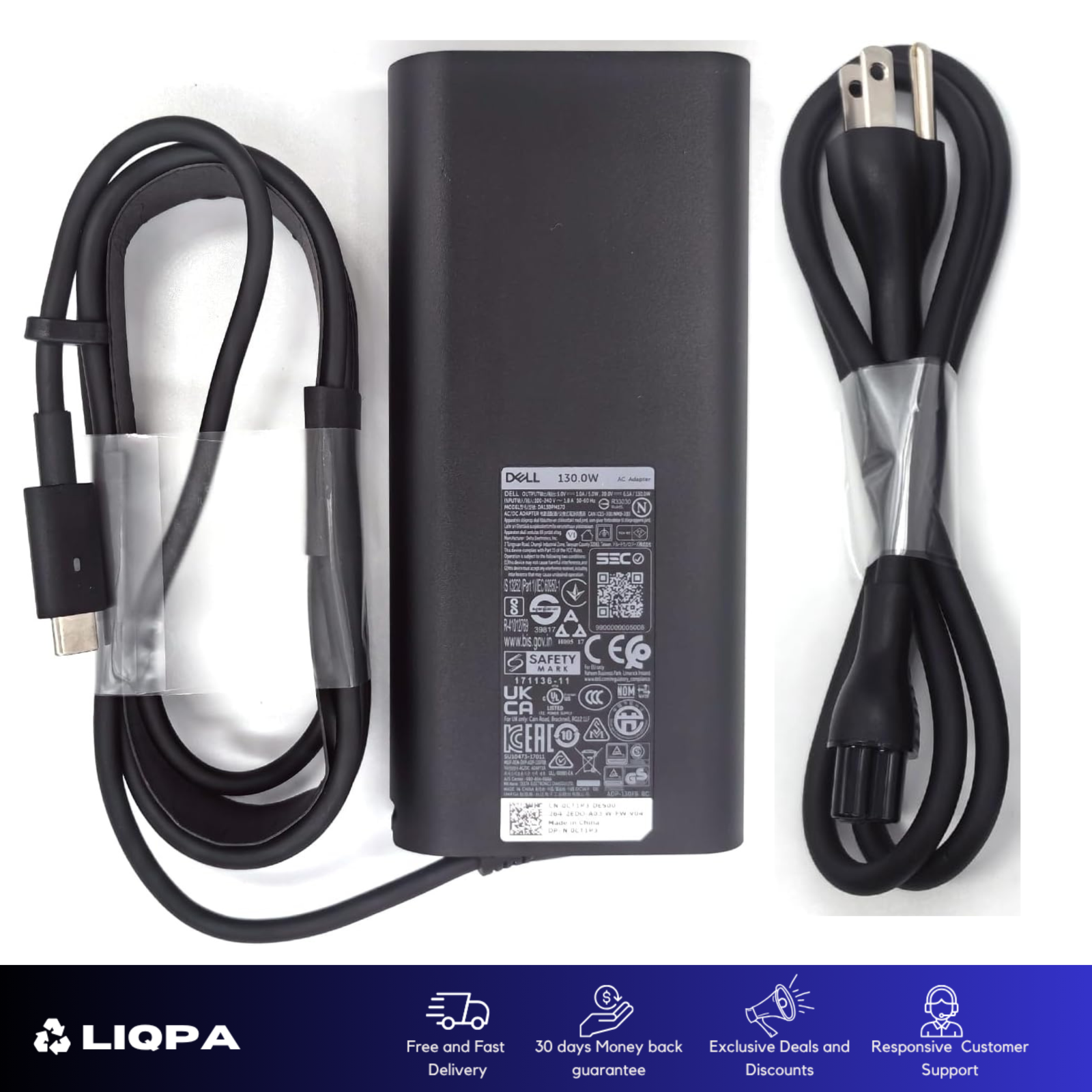 New 130W USB-C Type-C AC Dell Adapter Charger HA130PM170 7MP1P 0K00F5 XPS 15