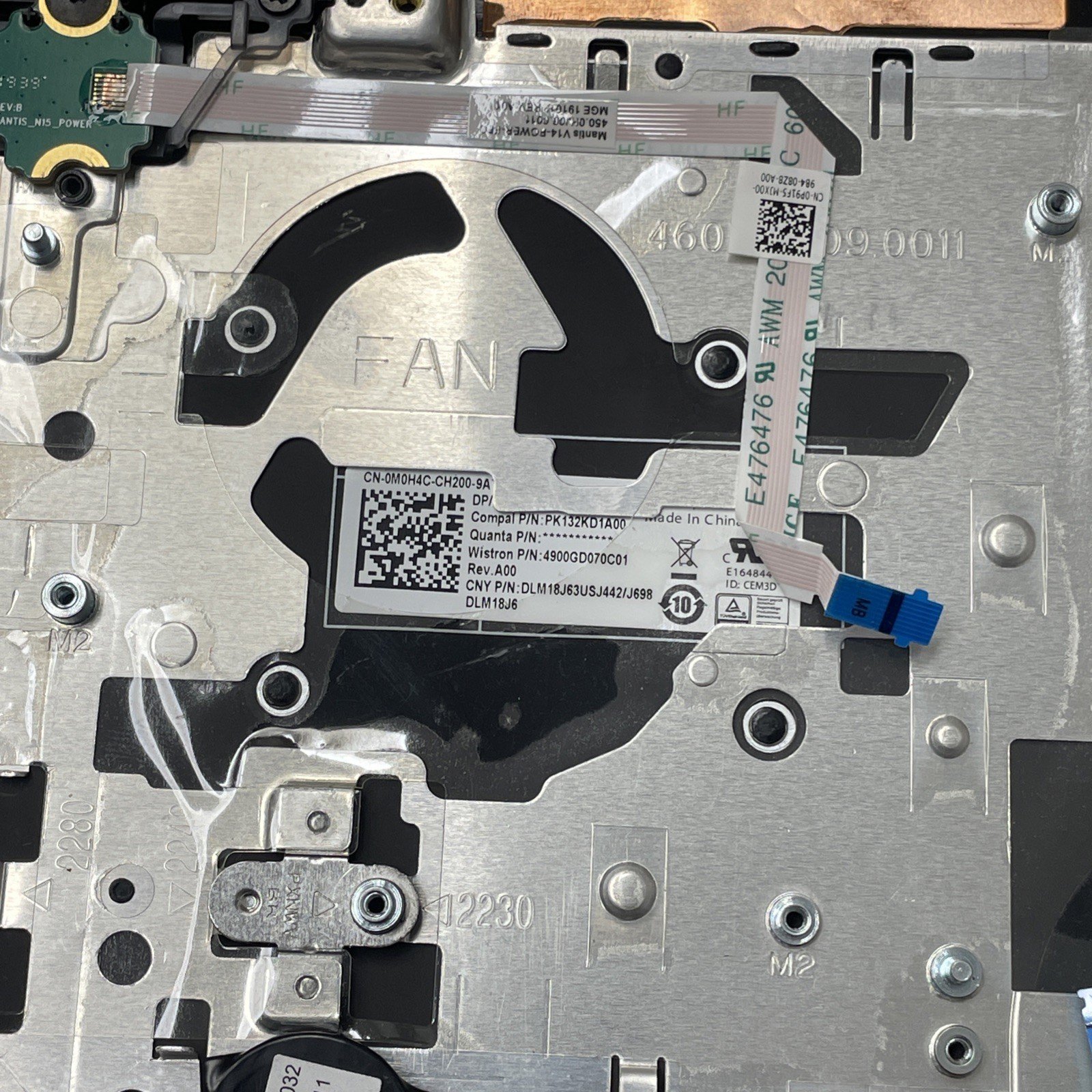 TC3CH Dell Vostro 5490 Palmrest Keyboard Assembly No BL AMA01 TC3CH RY9PM W7 - Image 3