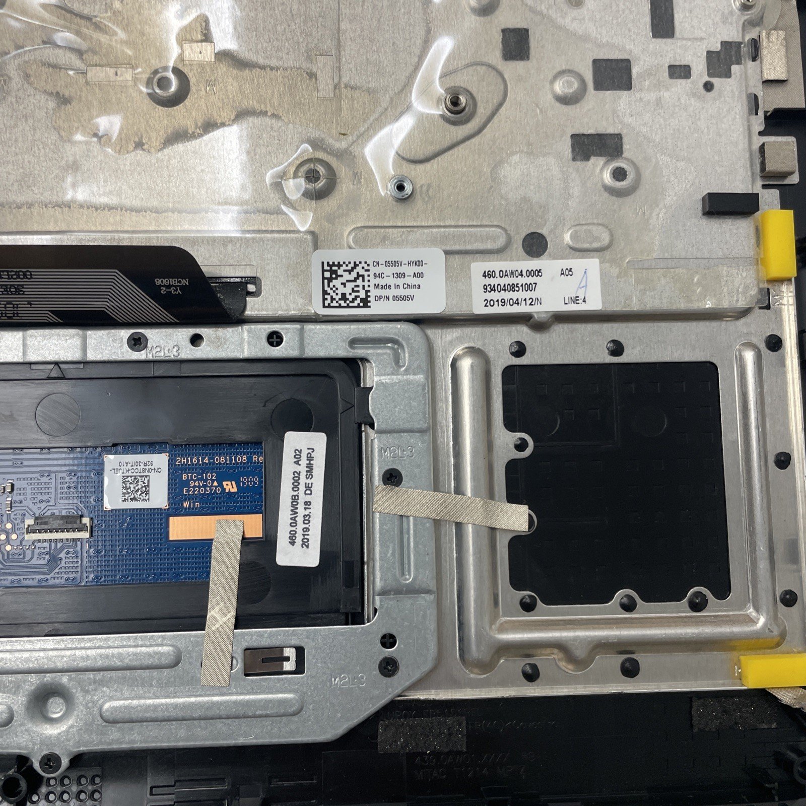 5505V Dell Latitude 13 3380 Laptop Palmrest Touchpad US Keyboard 05505V W7 - Image 3