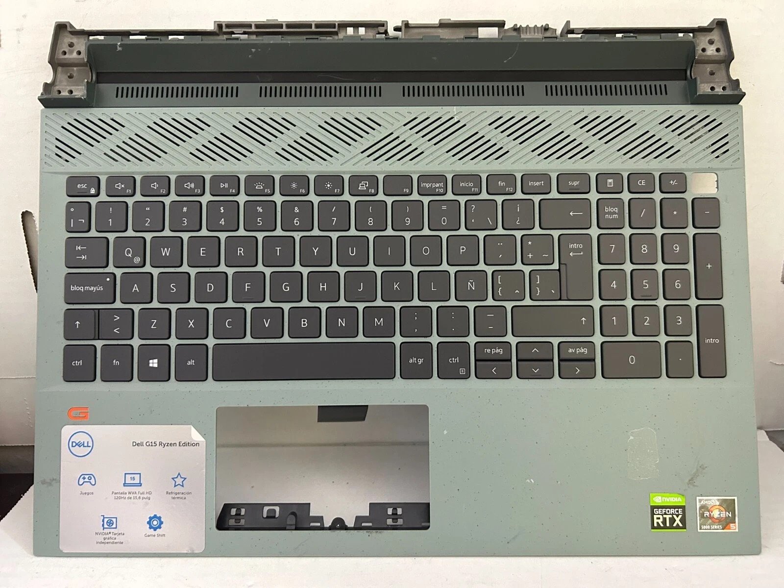 4CKKP Genuine DELL G15 5510 5511 5515 Palmrest Spanish Latin Keyboard 04CKKP W2