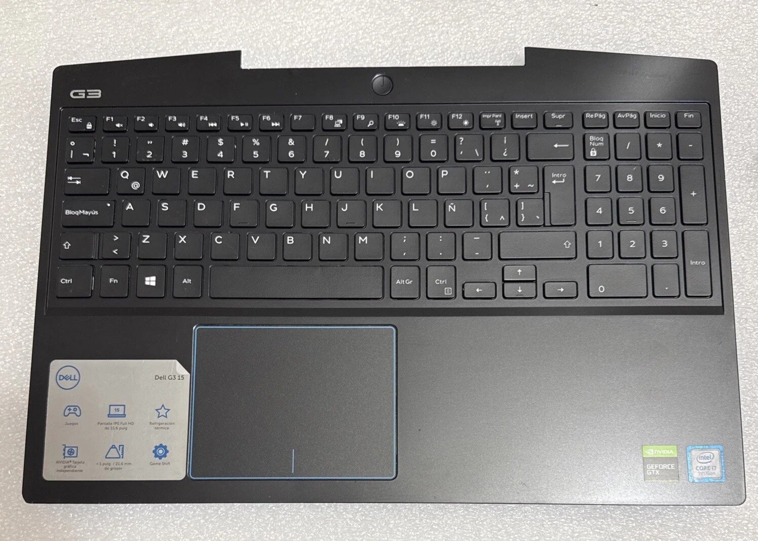P0NG7 Dell G3 3590 Palmrest Keyboard US Backlit Touchpad D6D4C W2VM0 0P0NG7 W2