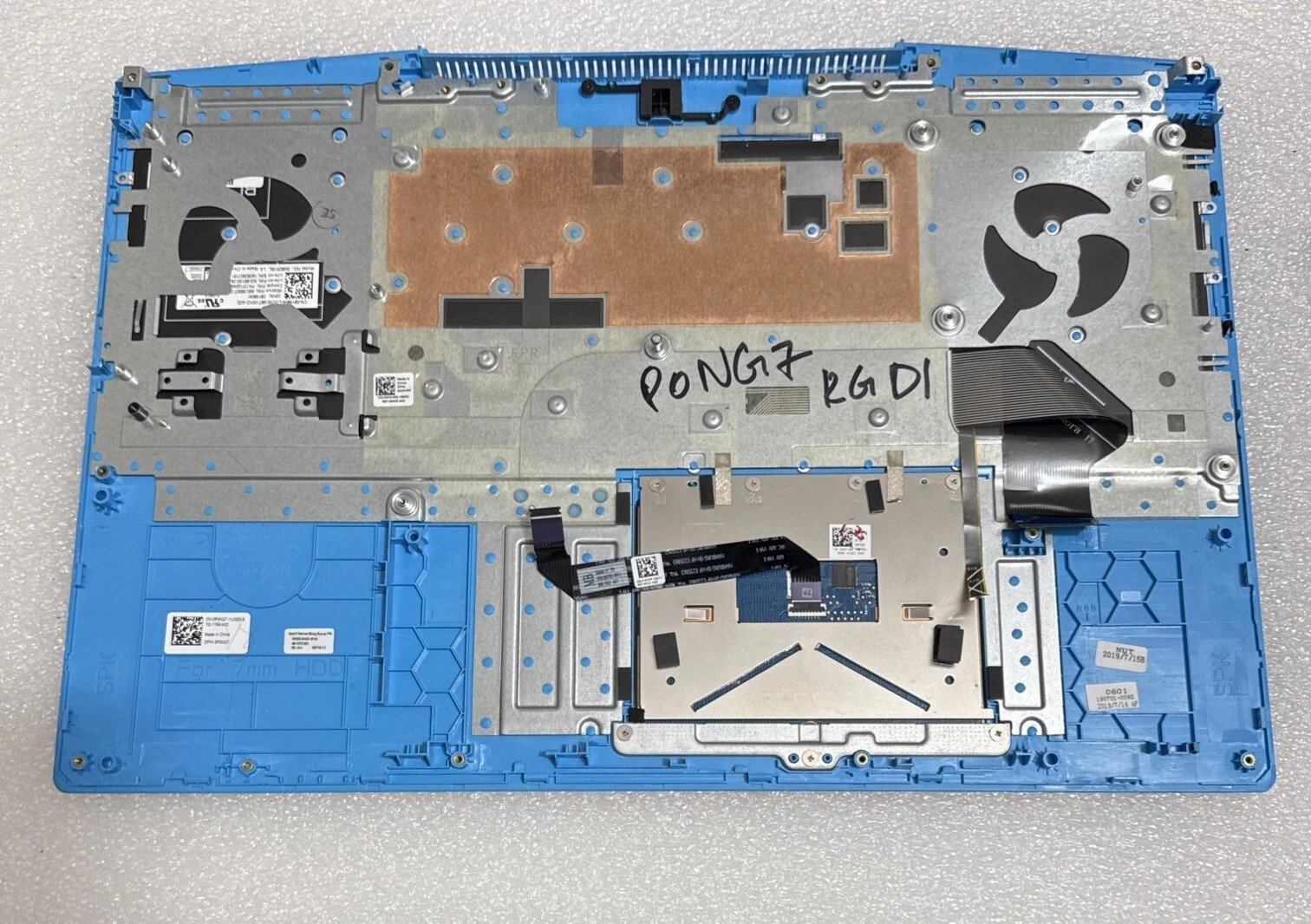 P0NG7 Dell G3 3590 Palmrest Keyboard US Backlit Touchpad D6D4C W2VM0 0P0NG7 W2 - Image 2