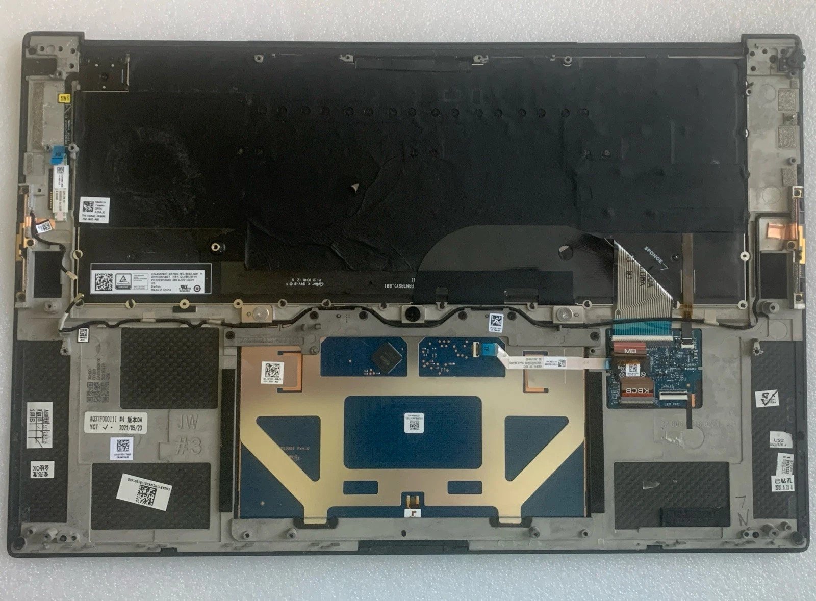 MV93T DELL XPS 15 KEYBOARD PALMREST TOUCHPAD BLACK 0MV93T W2 - Image 2