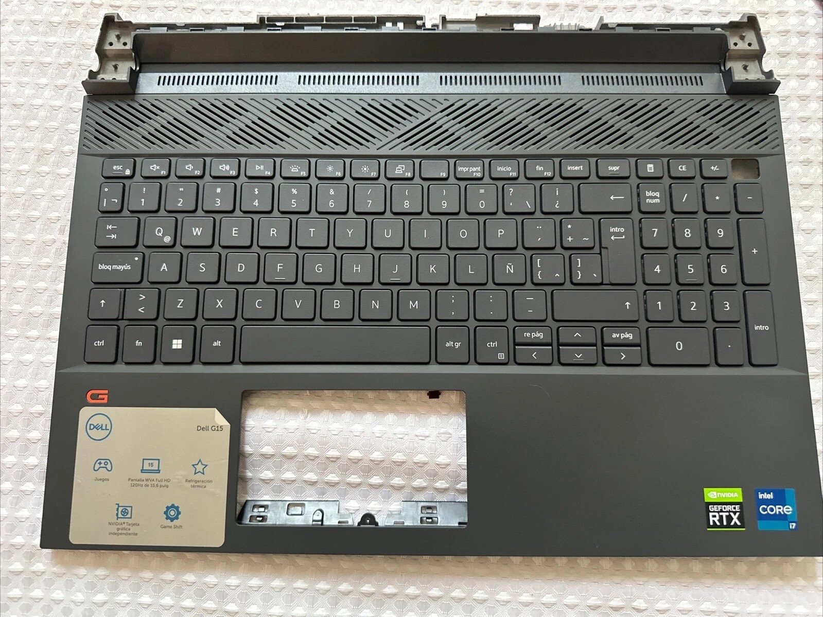 MF33N Dell Inspiron 15 G15 5510 5515 Palmrest Spanish Backlit Keyboard p56
