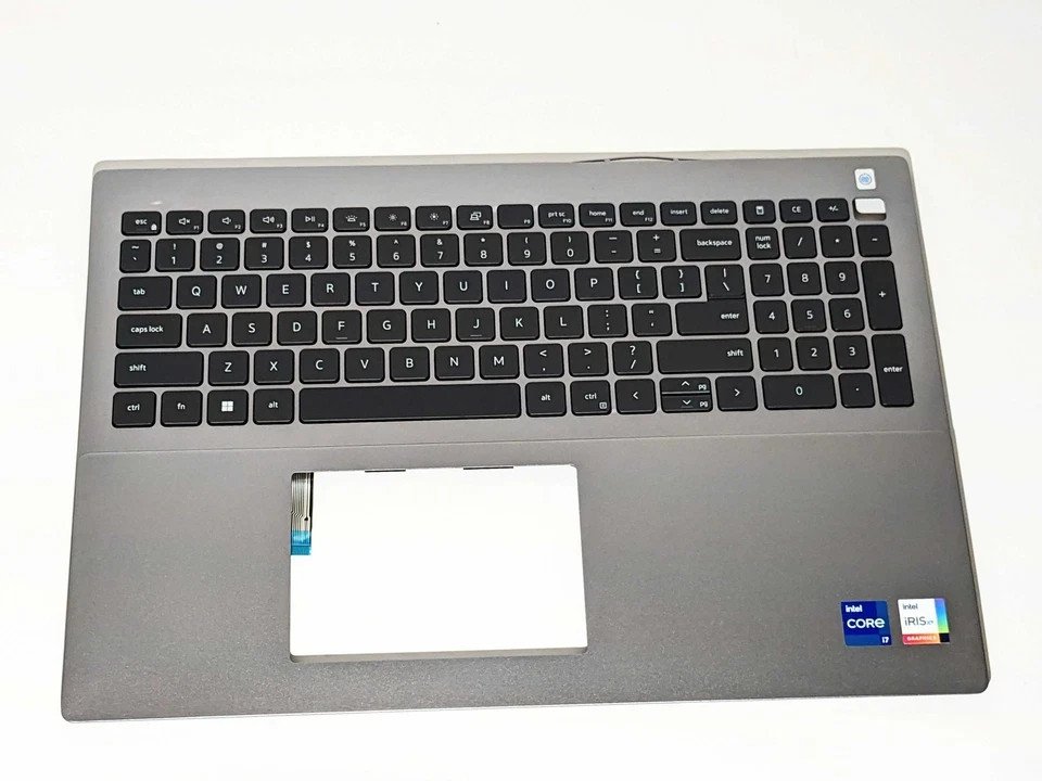 Dell German Deutsch Backlit Keyboard Clavier Palmrest Silver 0 WD68D 09RM8N P56