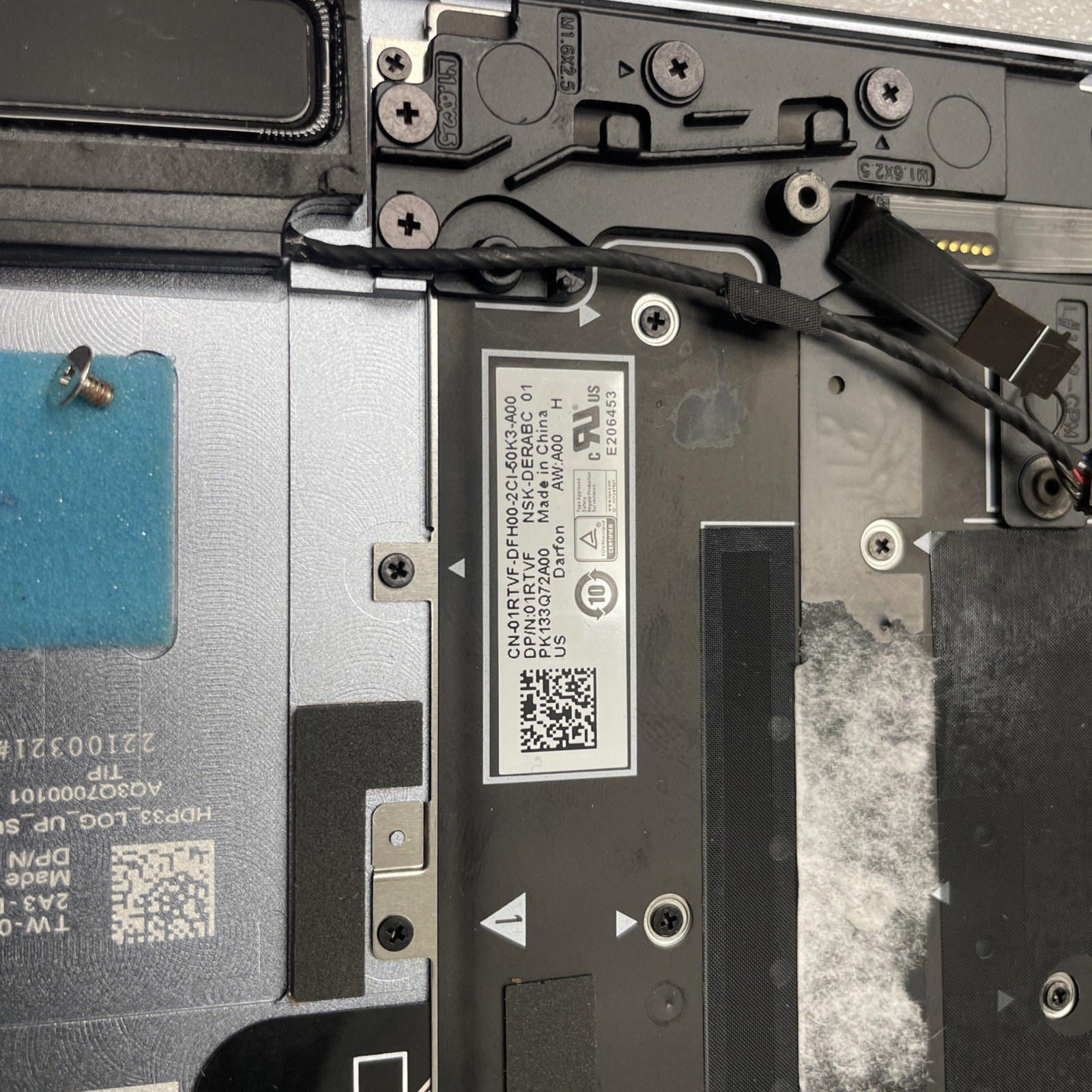 TKH4F DELL XPS 13 LAPTOP KEYBOARD PALMREST TOUCHPAD ASSEMBLY SKY BLUE TKH4F P26 - Image 5