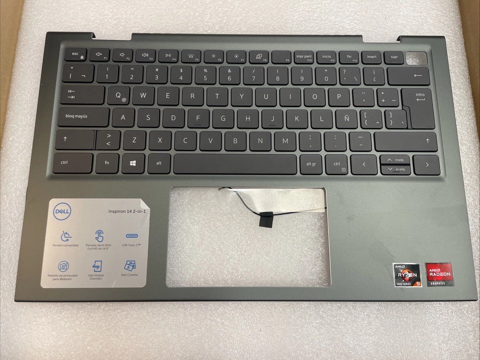 VJ2PX Dell Inspiron 14 5410 7415 2-in-1 Palmrest US Backlit Keyboard VJ2PX