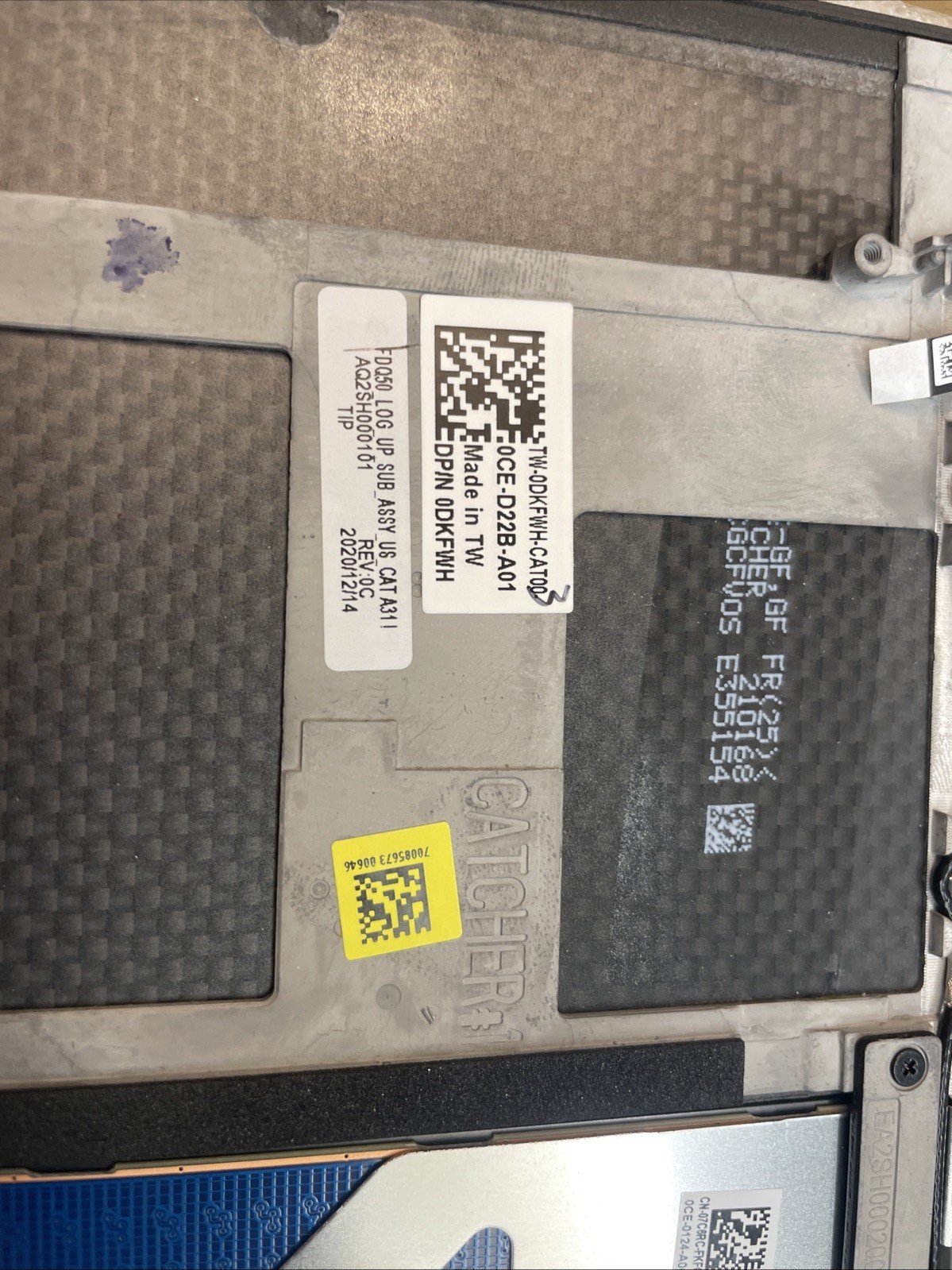 24K6R Dell XPS 9500 Touchpad Palmrest Laptop Keyboard DKFWH 24K6R P11 - Image 3