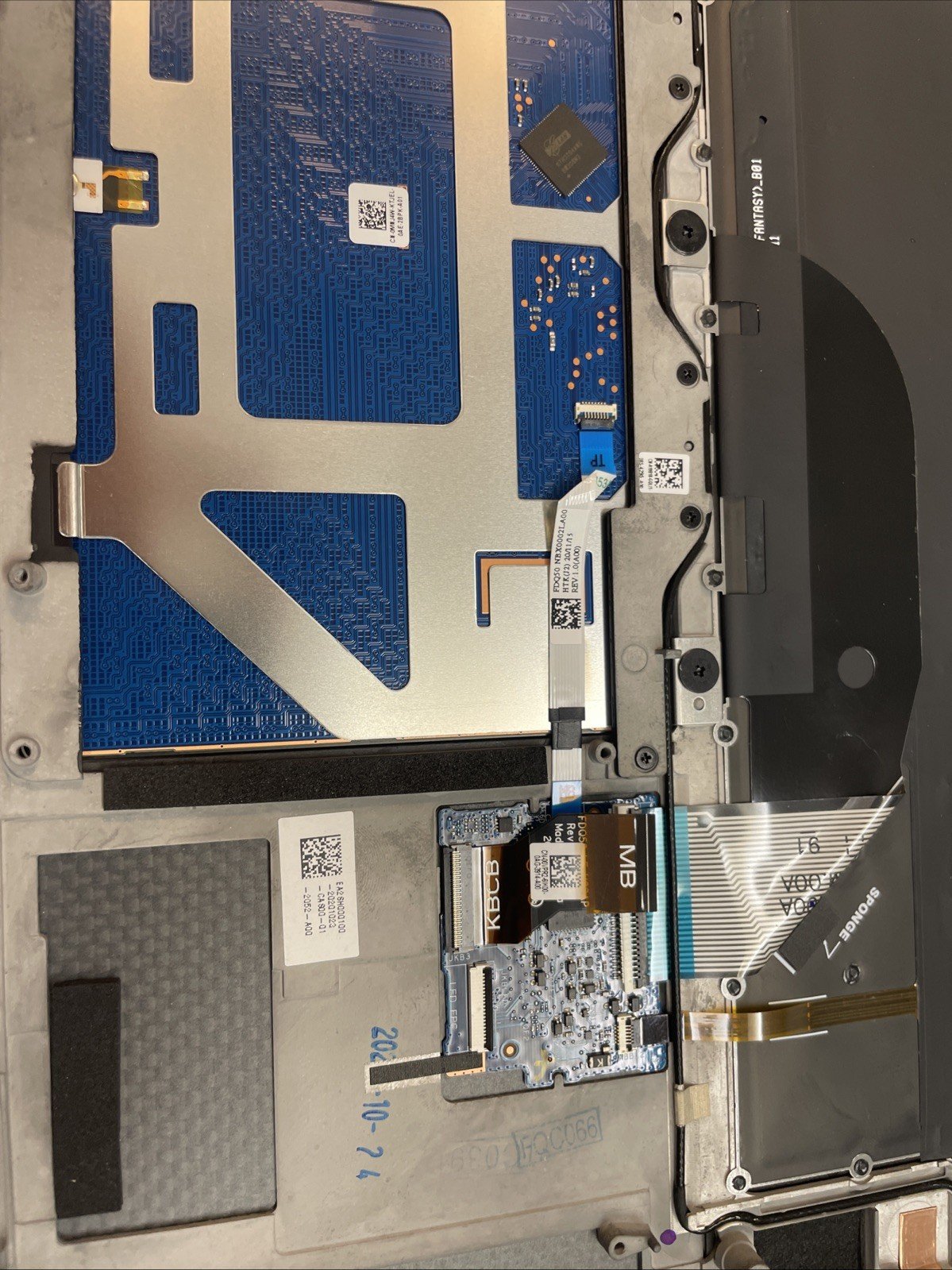 24K6R Dell XPS 9500 Touchpad Palmrest Laptop Keyboard DKFWH 24K6R P11 - Image 5