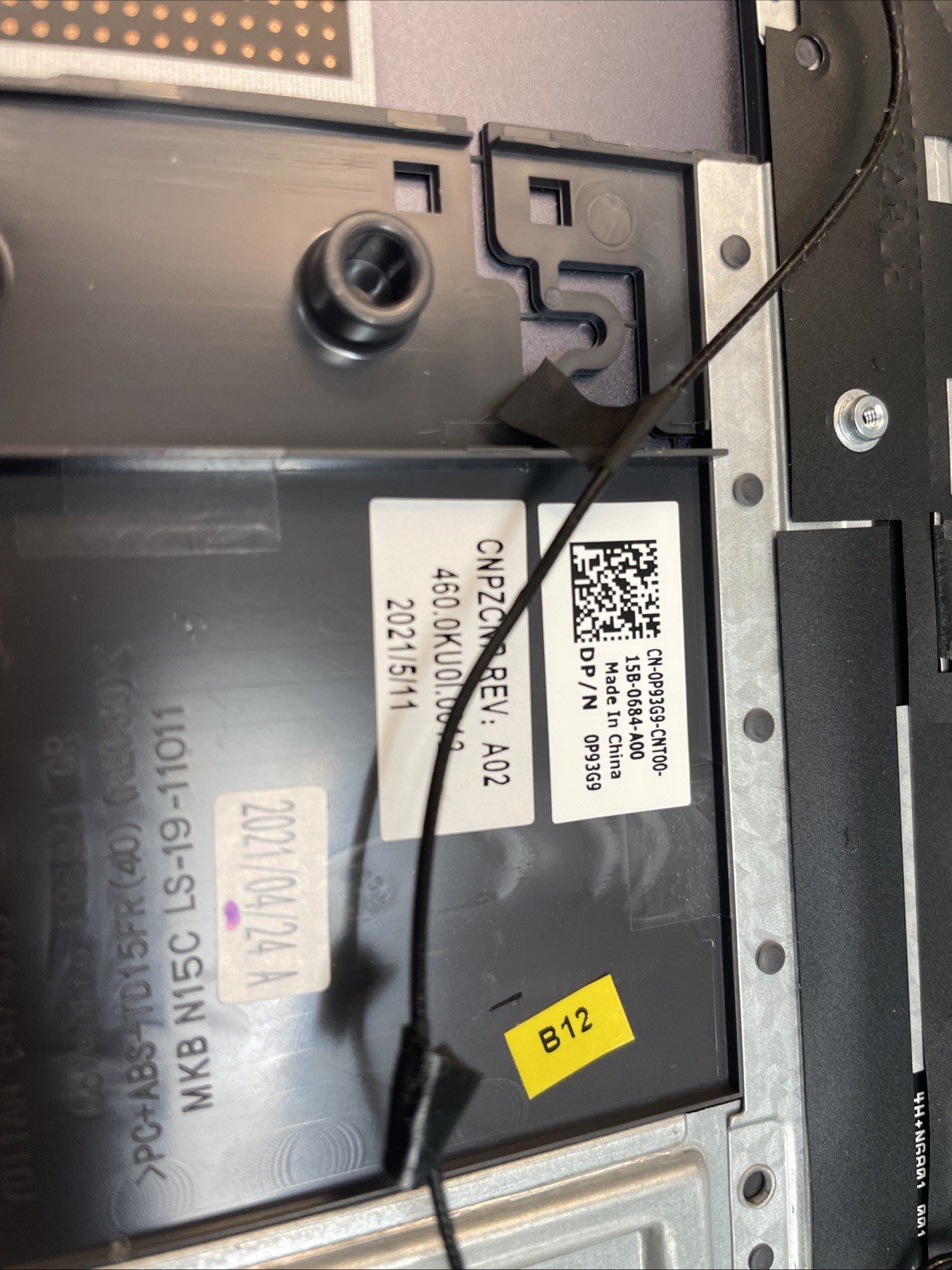 P93G9 Genuine Dell Inspiron 15 5501 Palmrest w/ Keyboard + Touchpad 0P93G9 P11 - Image 2