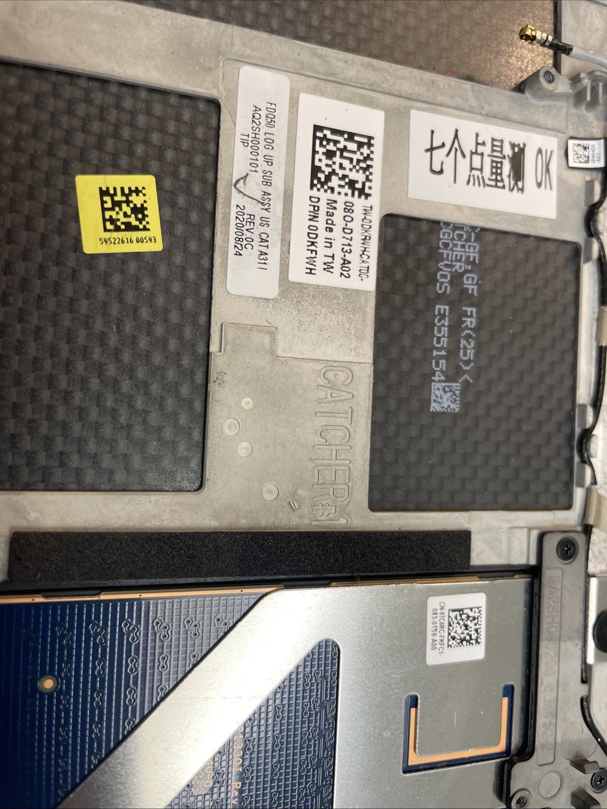 DKFWH DELL XPS 9500 9510 9520 9530 Palmrest backlit Keyboard touchpad 0DKFWH P11 - Image 3