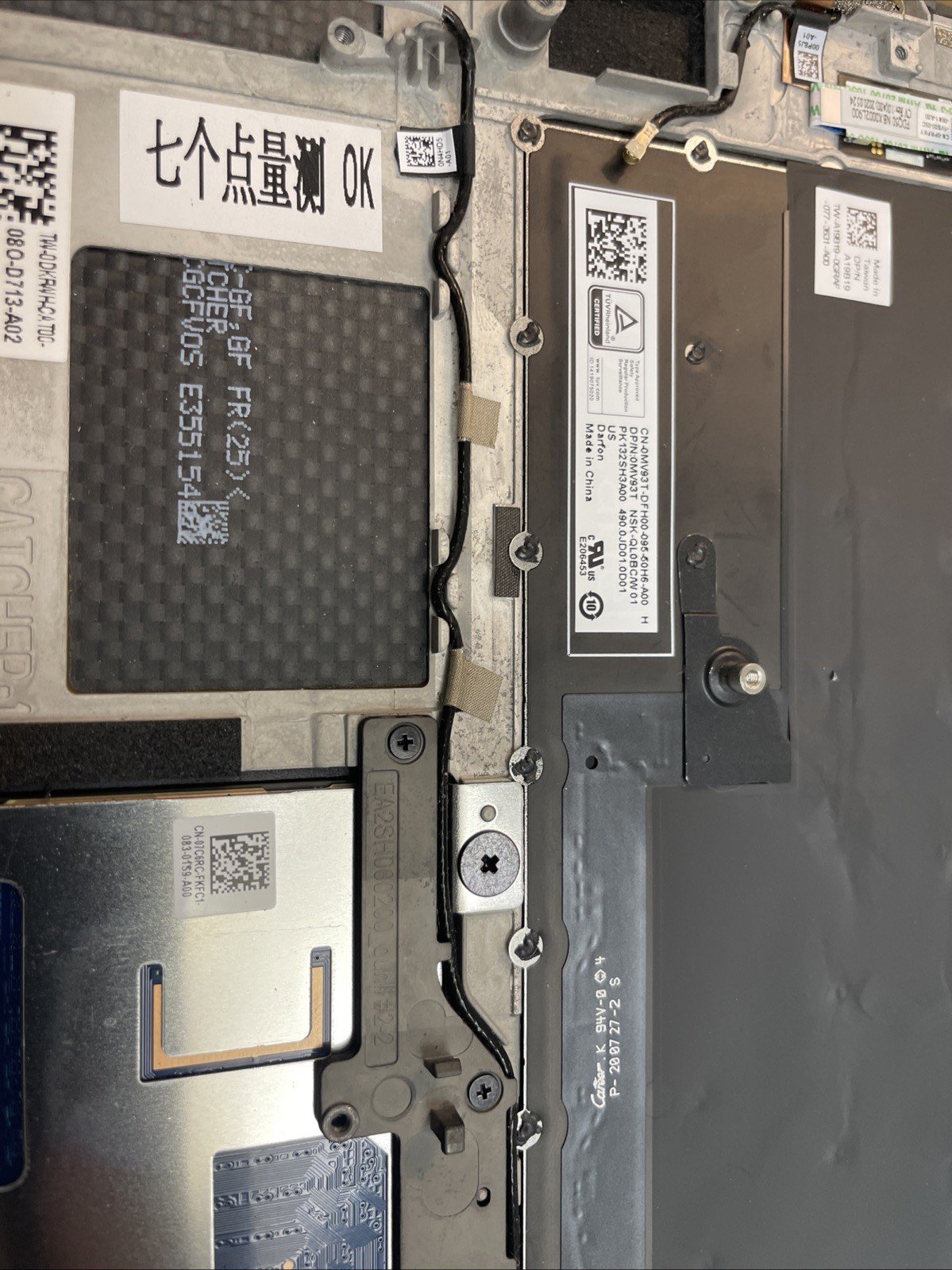 DKFWH DELL XPS 9500 9510 9520 9530 Palmrest backlit Keyboard touchpad 0DKFWH P11 - Image 4