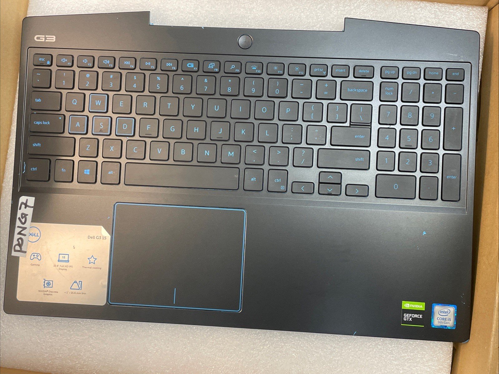 Dell G Series G3 15 3590 Palmrest Case Keyboard With Blue Backlit 0P0NG7 US
