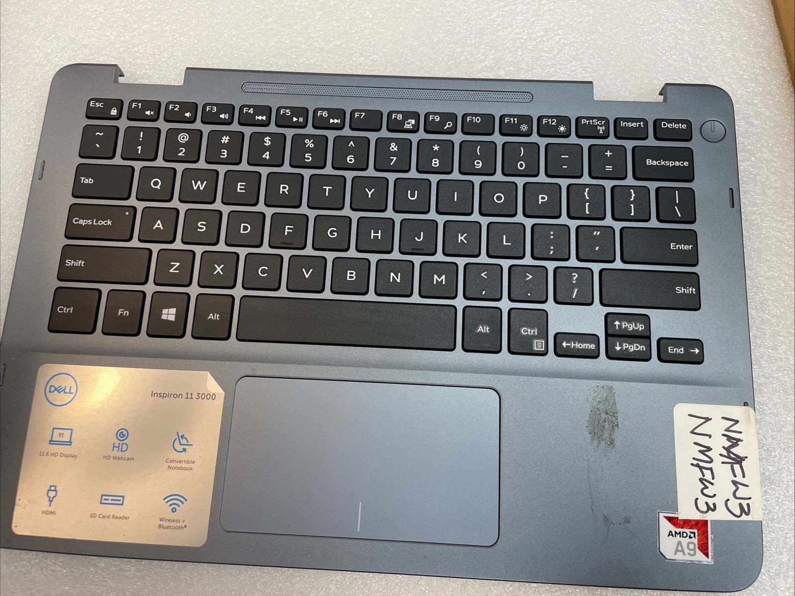 GENUINE DELL INSPIRON 11 3195 2-in-1 PALMREST / TOUCHPAD / KEYBOARD NMFW3 0NMFW3