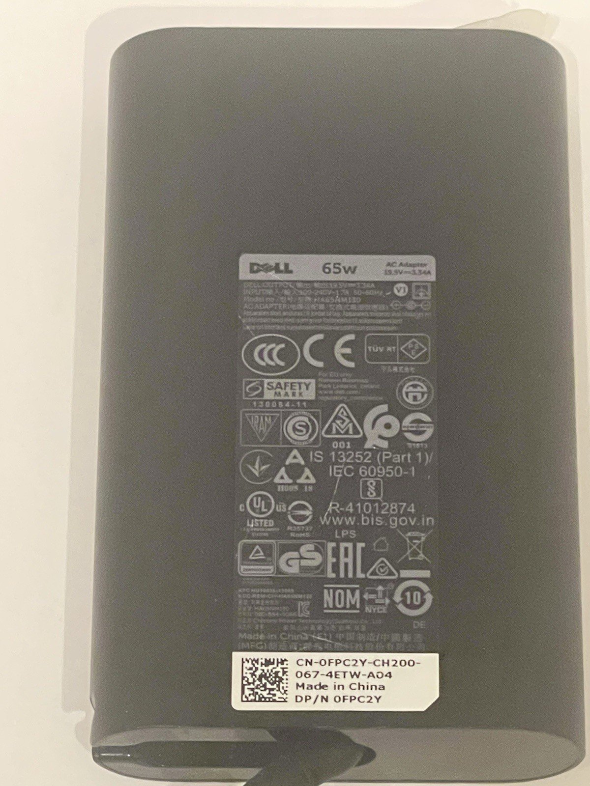 Lot of 10X  Dell 65W 19.5V 3.34A Adapter Charger Big Pin With Power Cable - Image 3