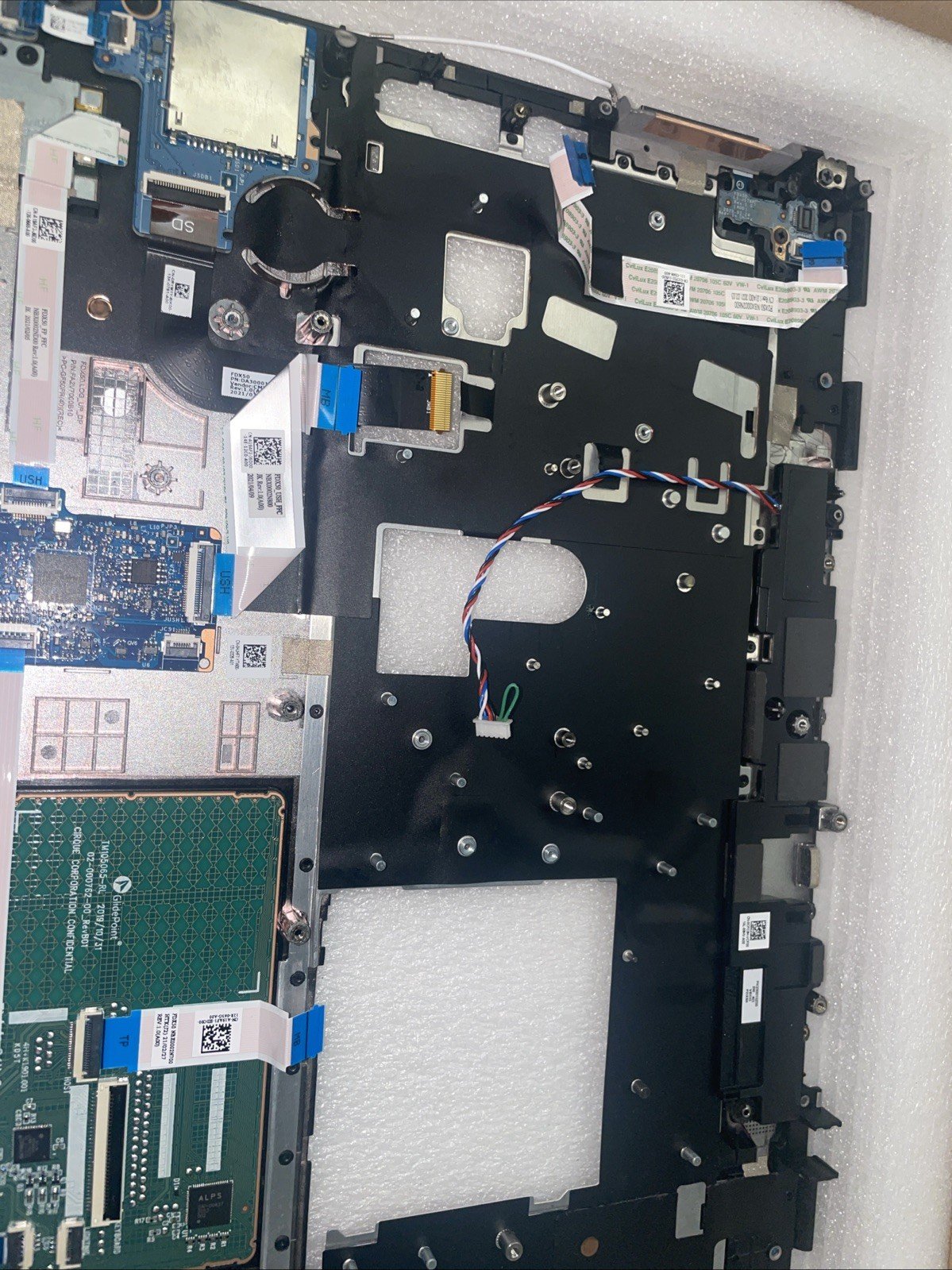 0HJHF7 For Dell Precsion 7550 Palmrest Bezel touchpad Fingerprint switch W18 - Image 5