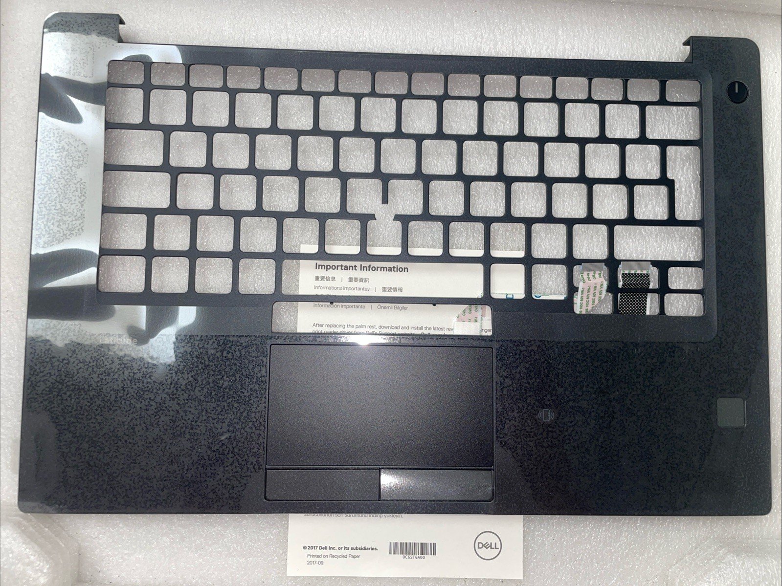 TG77K Dell Latitude 7480 EMEA Touchpad Palmrest Assembly Touchpad Palmrest W18