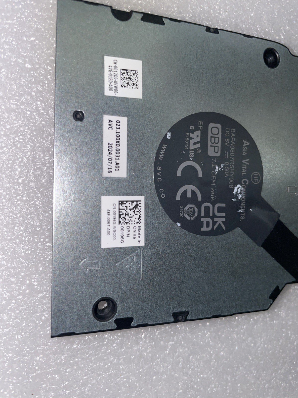 012DJ CPU Fan for Dell Latitude 5540 Precision 3580 0012DJ EG50060S1-C681 3W19 - Image 2