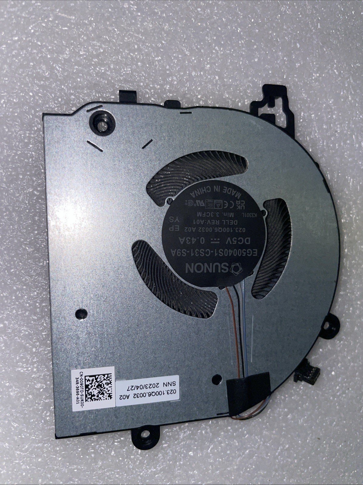 090TD For Dell Latitude 5330 CPU Cooling Fan 0090TD Laptop Fan 3W19