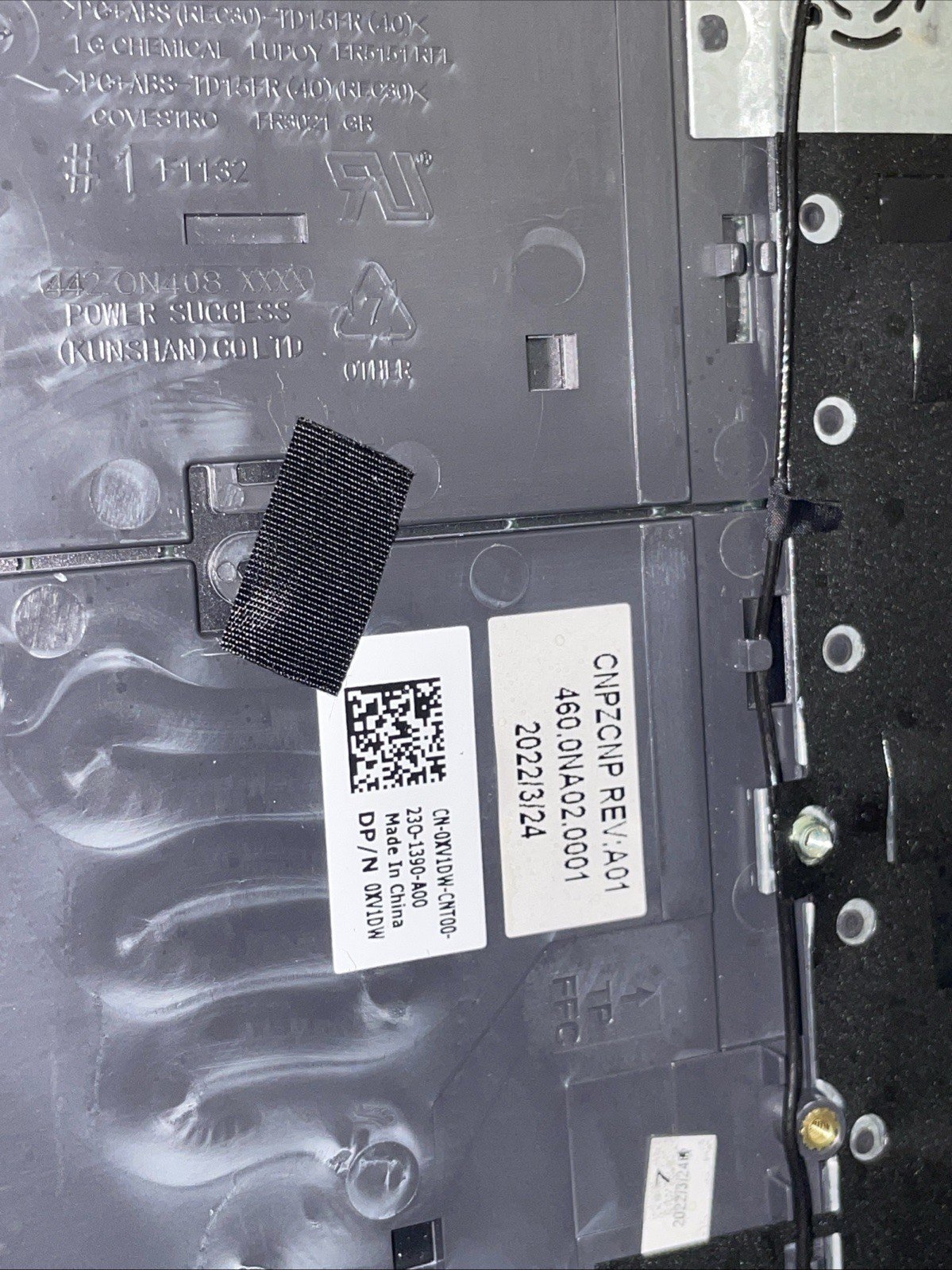 XV1DW For Dell Vostro 15 7510 Palmrest with Backlit Keyboard 0XV1DW W-9 - Image 3