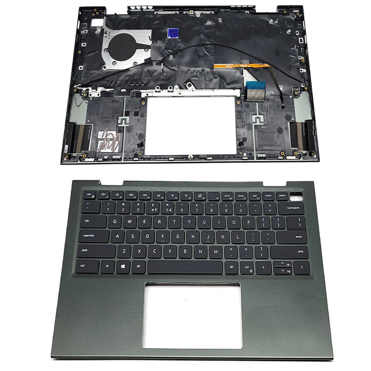 0VJ2P For Dell Inspiron 14 5410 7415 2-in-1 Palmrest Backlit Keyboard Green w13 - Image 3