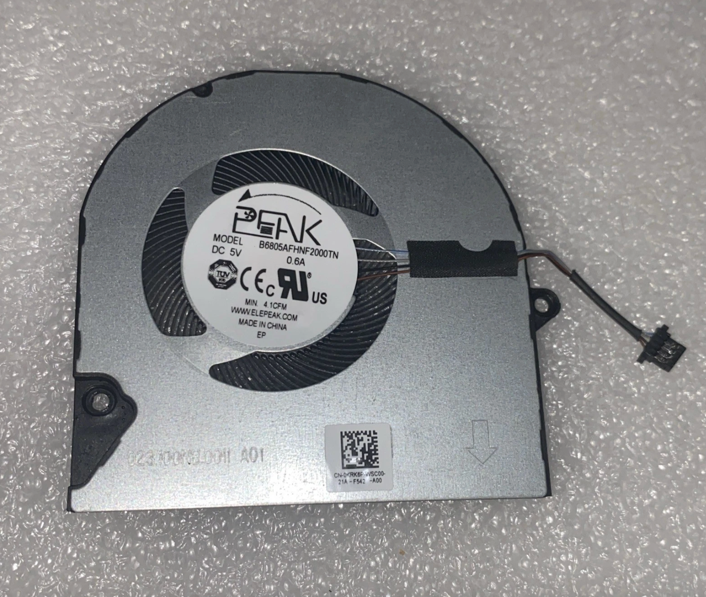 KRK6P Dell Inspiron 5510 5515 DC5V 0.40A Cpu cooling fan 0KRK6P - 2W19 - Image 2